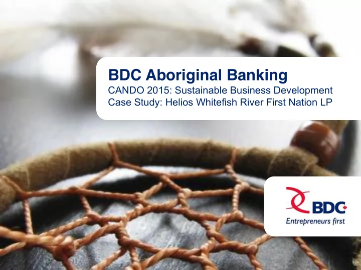 bdc aboriginal banking