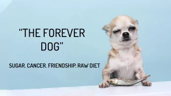 THE FOREVER  DOG  SUGAR. CANCER. FRIENDSHIP. RAW DIET 1 in 2 dogs are diagnosed with CANCER
