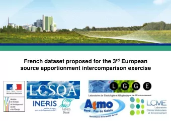 sed for the 3 rd European  French dataset propose  source apportionment in  intercomparison