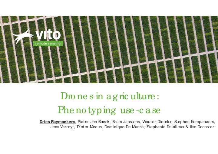 dro nes in agric ulture pheno typing use c ase
