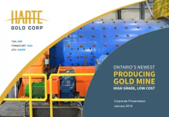 Corporate Presentation  January 2019  1  FORWARD LOOKING STATEMENTS  This presentation contains