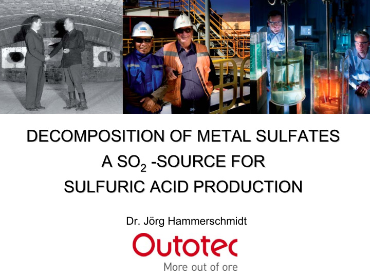 decomposition of metal sulfates decomposition of metal