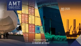 A Matter of Trust  2020 Low Sulphur Cap  New Low Sulphur Regulation  The new Low Sulphur