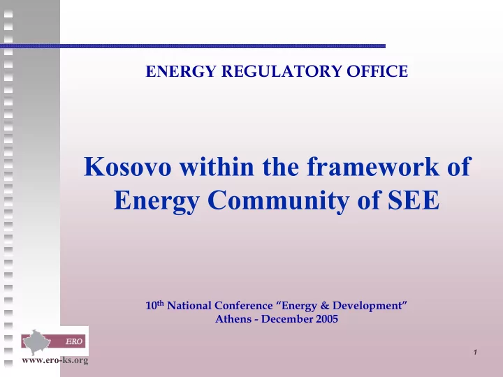 kosovo within the framework of energy community of see