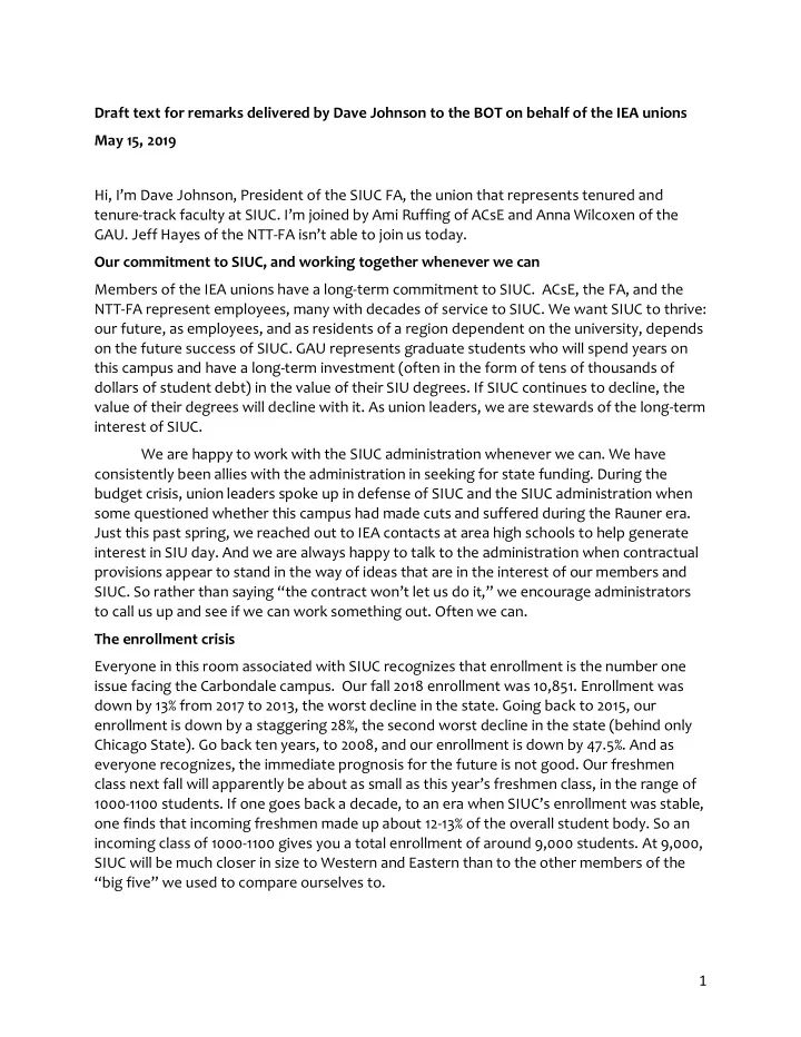 draft text for remarks delivered by dave johnson to the