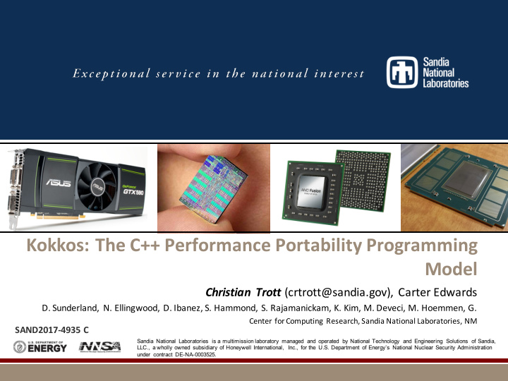 kokkos the c performance portability programming model