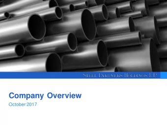 Company Overview  October 2017  Forward Looking Statements  Use of Non-GAAP Financial Measures This