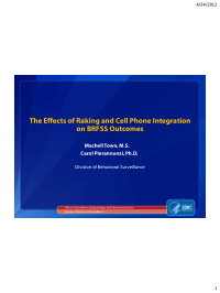 the effects of raking and cell phone integration on brfss