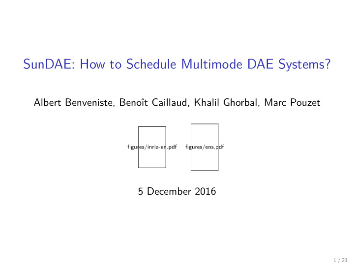 sundae how to schedule multimode dae systems