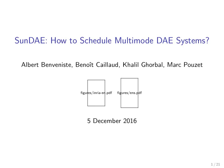 sundae how to schedule multimode dae systems