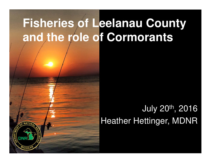 fisheries of leelanau county and the role of cormorants