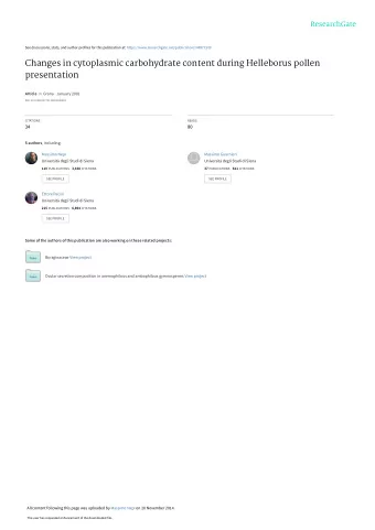 Changes in cytoplasmic carbohydrate content during Helleborus pollen  presentation Article in Grana