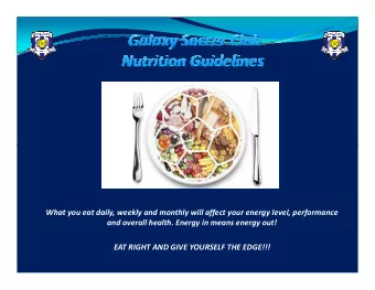 What you eat daily, weekly and monthly will affect your energy level, performance  and overall