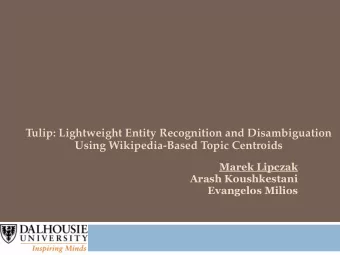 Tulip: Lightweight Entity Recognition and Disambiguation  Using Wikipedia-Based Topic Centroids