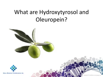 What are Hydroxytyrosol and  Oleuropein?  Hydroxytyrosol and  oleuropein are  amongst the most