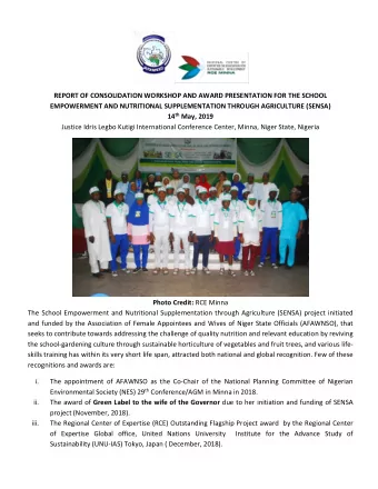 Therefore, as part of the strategy to consolidate and sustained the SENSA project objectives