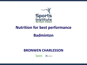BRONWEN CHARLESSON  Question 1  Which of the following is the best fuel for training?  A: Fat  B: