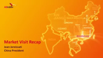 Market Visit Recap  Jean Jereissati  China President  SALES STRATEGIC OPPORTUNITIES  Key Accounts