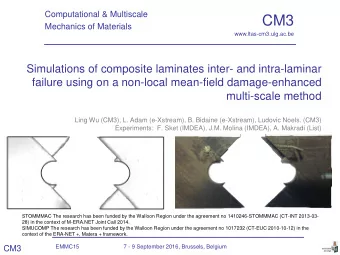 CM3  Mechanics of Materials  www.ltas-cm3.ulg.ac.be  Simulations of composite laminates inter- and