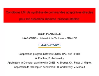 Conditions LMI de synth`  ese de commandes adaptatives directes  pour les syst`  emes lin  eaires