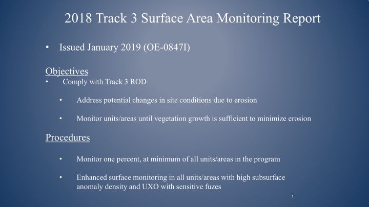 2018 track 3 surface area monitoring report