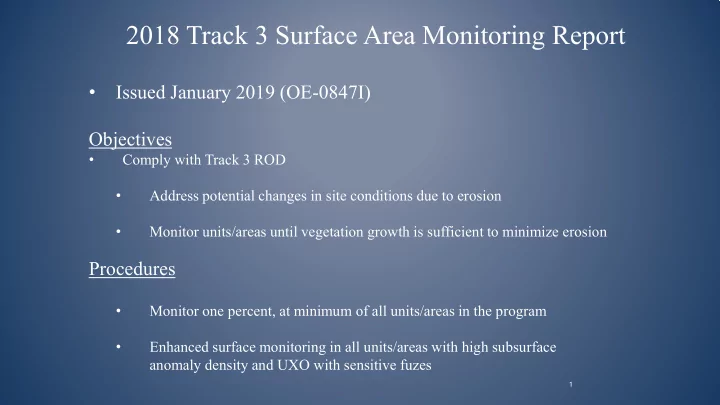 2018 track 3 surface area monitoring report