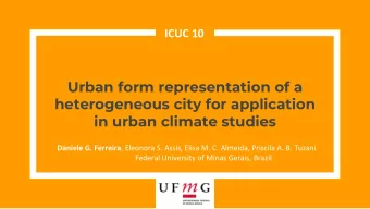in urban climate studies Daniele G. Ferreira , Eleonora S. Assis, Elisa M. C. Almeida, Priscila A.