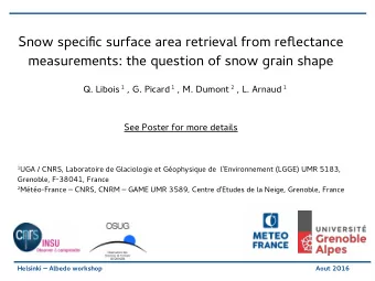 S  n  o  w  s  p  e  c  i  fj  c  s  u  r  f  a  c  e  a  r  e  a  r  e  t  r  i  e  v  a  l  f  r