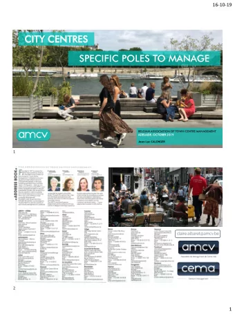 CITY  Y CENTRE  RES  SPECIFIC POLES TO MANAGE  BELGIAN ASSOCIATION OF TOWN CENTRE MANAGEMENT