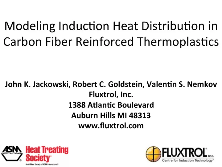 modeling induc on heat distribu on in carbon fiber