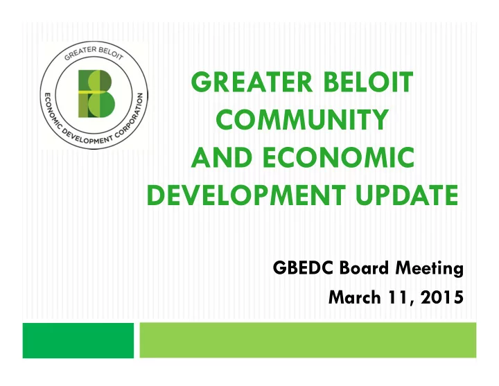 greater beloit community and economic development update