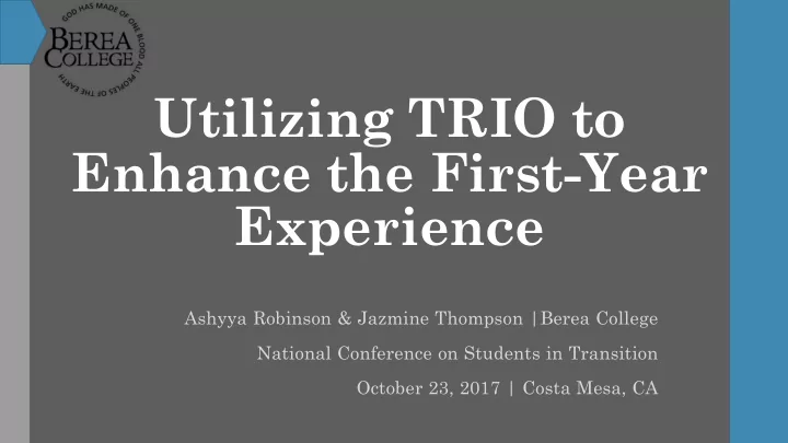 utilizing trio to