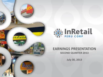 EARNINGS PRESENTATION  SECOND QUARTER 2013 July 30, 2013  This material was prepared solely for