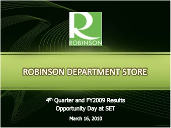 Important notice    The information contained in this presentation is for information purposes