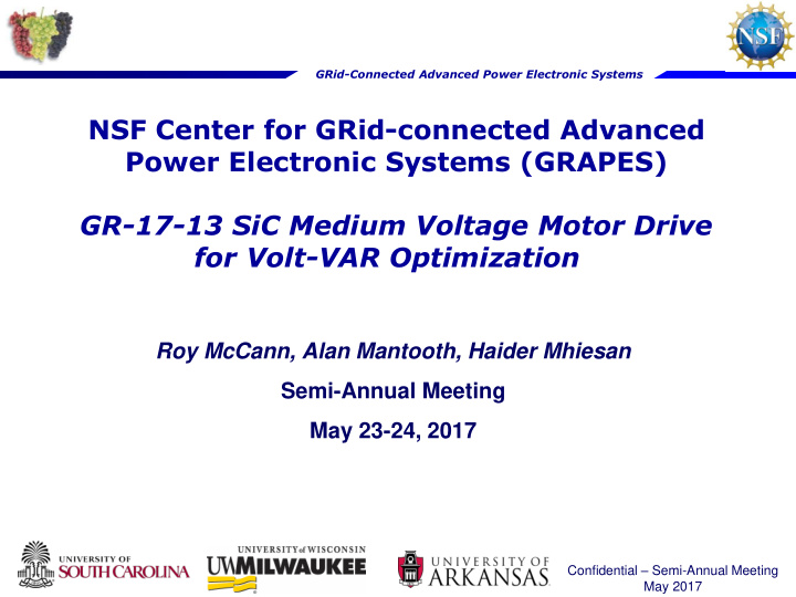 nsf center for grid connected advanced