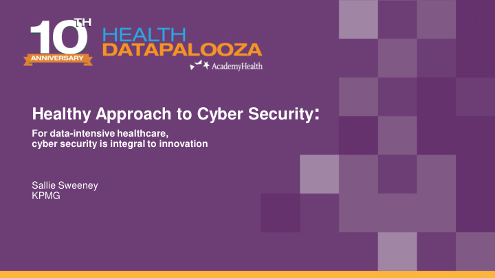 healthy approach to cyber security