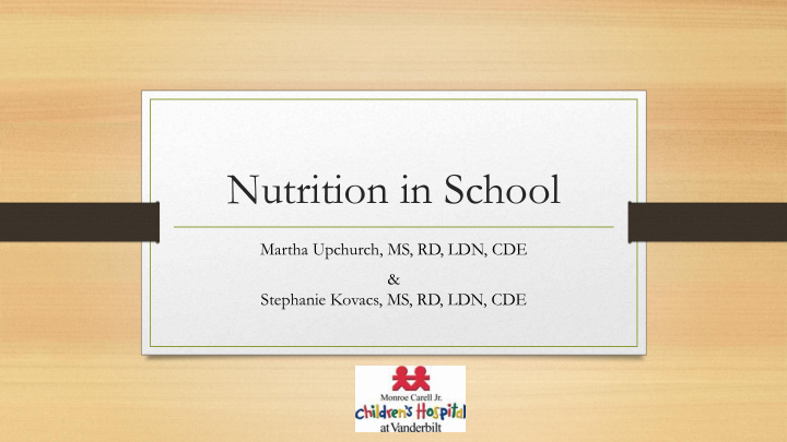 nutrition in school