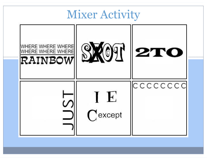mixer activity results