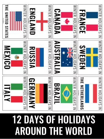 12 DAYS OF HOLIDAYS  AROUND THE WORLD  OLD VS. NEW  This product has recently undergone a huge