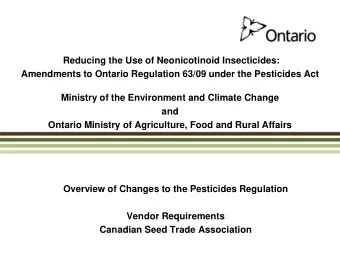Ministry of the Environment and Climate Change  and  Ontario Ministry of Agriculture, Food and
