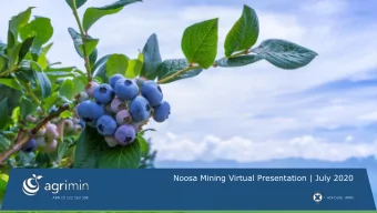 Noosa Mining Virtual Presentation | July 2020  ABN 15 122 162 396  ASX Code:  AMN  Important