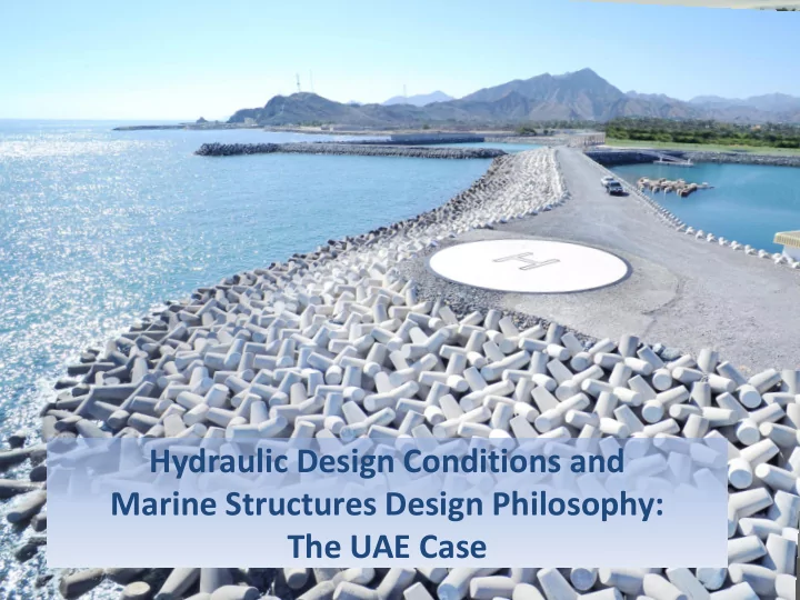 hydraulic design conditions and