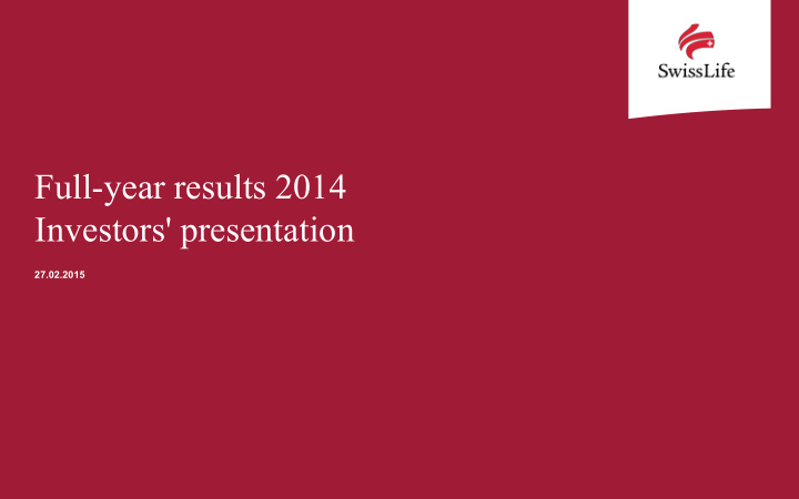 full year results 2014 investors presentation