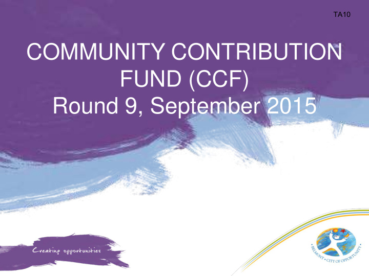 community contribution fund ccf round 9 september 2015