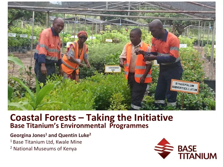 coastal forests taking the initiative