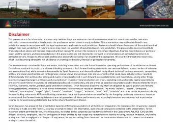 Disclaimer    This  presenta,on  is  for  informa,on  purposes  only.