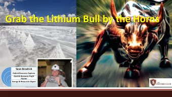 Grab the Lithium Bull by the Horns  Sean Brodrick  Oxford Resource Explorer  Gold &amp; Resource