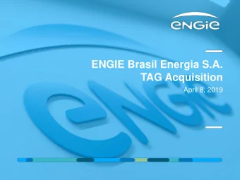 TAG Acquisition  April 8, 2019  DISCLAIMER  This publication may include forward-looking statements