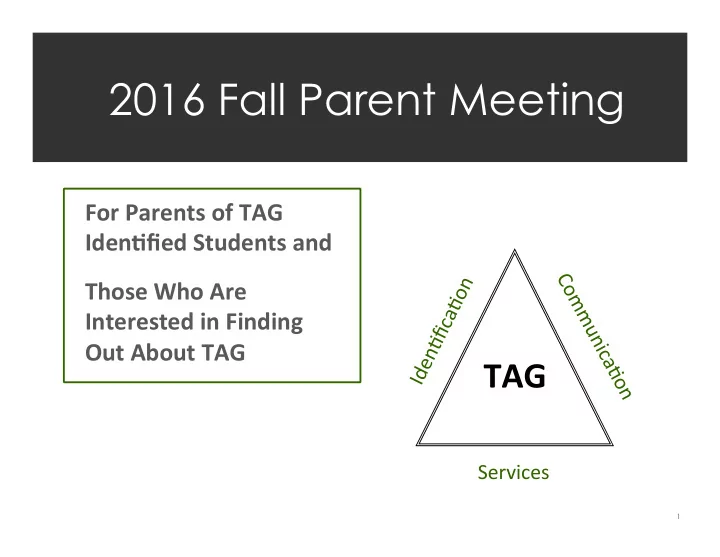 2016 fall parent meeting
