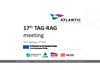 17 th TAGRAG  meeting Paris,  September 17 th 2019 I. W ELCOME AND U PDATE /N EWS ON A TLANTIC C